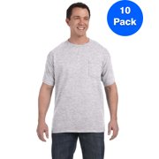 Mens 6.1 oz. Tagless ComfortSoft Pocket T-Shirt H5590 (10 PACK)