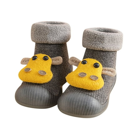 

QYZEU Kids Girls Shoes Toddler Athletic Toddler Kids Kids Boys Girls Shoes First Walkers Thickened Warm Cute Cartoon Animals Antislip Shoes Socks Shoes Prewalker Sneaker