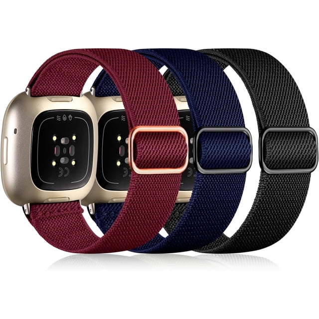 REQO Bracelets Compatibles avec Fitbit Versa 3/4 et Sense/Sense 2 Bracelets de Montre, Bracelets de Sport en Tissu Extensible Réglables pour Hommes et Femmes