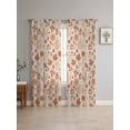 thumbnail image 4 of Sheer Curtains 72 Inches Long 2 Panels, Wildflower Abstract Maple Leaf Rod Pocket Curtain Voile Draperies, Country Orange Floral Light Filtering Window Treatment for Living Room Kitchen Bedroom, 4 of 8