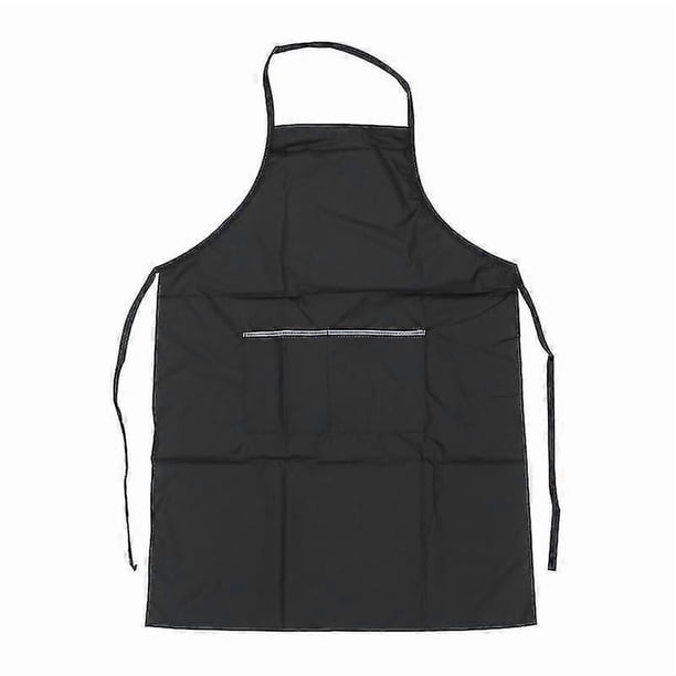Beauty Salon Apron Waterproof Working Clothes Multi-use Hairdressing Apron Front Lagre Pockets Protective Pinafore (black, Random Pocket Brim Color)