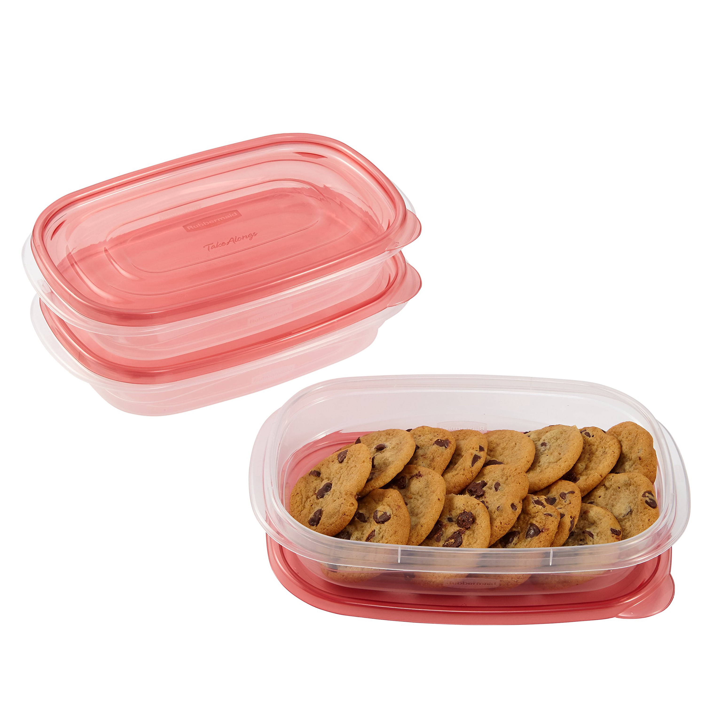 Rubbermaid Take Alongs Rectangular Containers with Lids, 6.4 x 3.1 x 9.8 - 3 pack