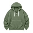 thumbnail image 4 of Rhuody Mens Hoodies Crewneck Solid Color Long Sleeve Sweatshirts Half Zip Sweatshirt With Pocket Xl Army Green, 4 of 4