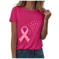 thumbnail image 6 of Women Breast Cancer Print T Shirt Short Sleeve Women Short Sleeve Round Neck Tee Womens Basic T Shirts Tops, 6 of 8