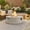 Beige, variant on 38.19" Round Propane Fire Pit Table – 50,000 BTU Steel Burner, Vertical Stripe Design, Adjustable Flame, Lava Rocks, Rain Cover for Patio, Backyard, Beige