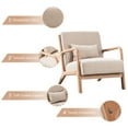 thumbnail image 3 of Bonzy Home Mid Century Modern Accent Chair with Wood Frame, Upholstered Living Room Chairs with Thick Cushion, Reading Armchair for Bedroom (Beige), 3 of 6