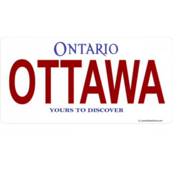 Ontario Ottawa Photo License Plate Free Personalization on this plate