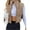 Khaki, variant on Women's Crop Puffer Vest Zip Up Front Lightweight Warm Long Sleeve Tops