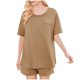thumbnail image 4 of MKLEKYY Pijama Corto Para Mujer, Conjunto De Manga Murciélago De Gran Tamaño Para Mujer, Top Y Pantalones Cortos Casuales, Conjunto De 2 Piezas, Chándal, 4 of 4