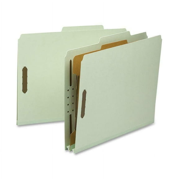 Nature Saver 2/5 Tab Cut Letter Recycled Classification Folder - 8 1/2" x 11" - 2" Expansion - Prong K Style Fastener - 2" Fastener Capacity for Folder, 1" Fastener Capacity for Di | Bundle of 5 Boxes