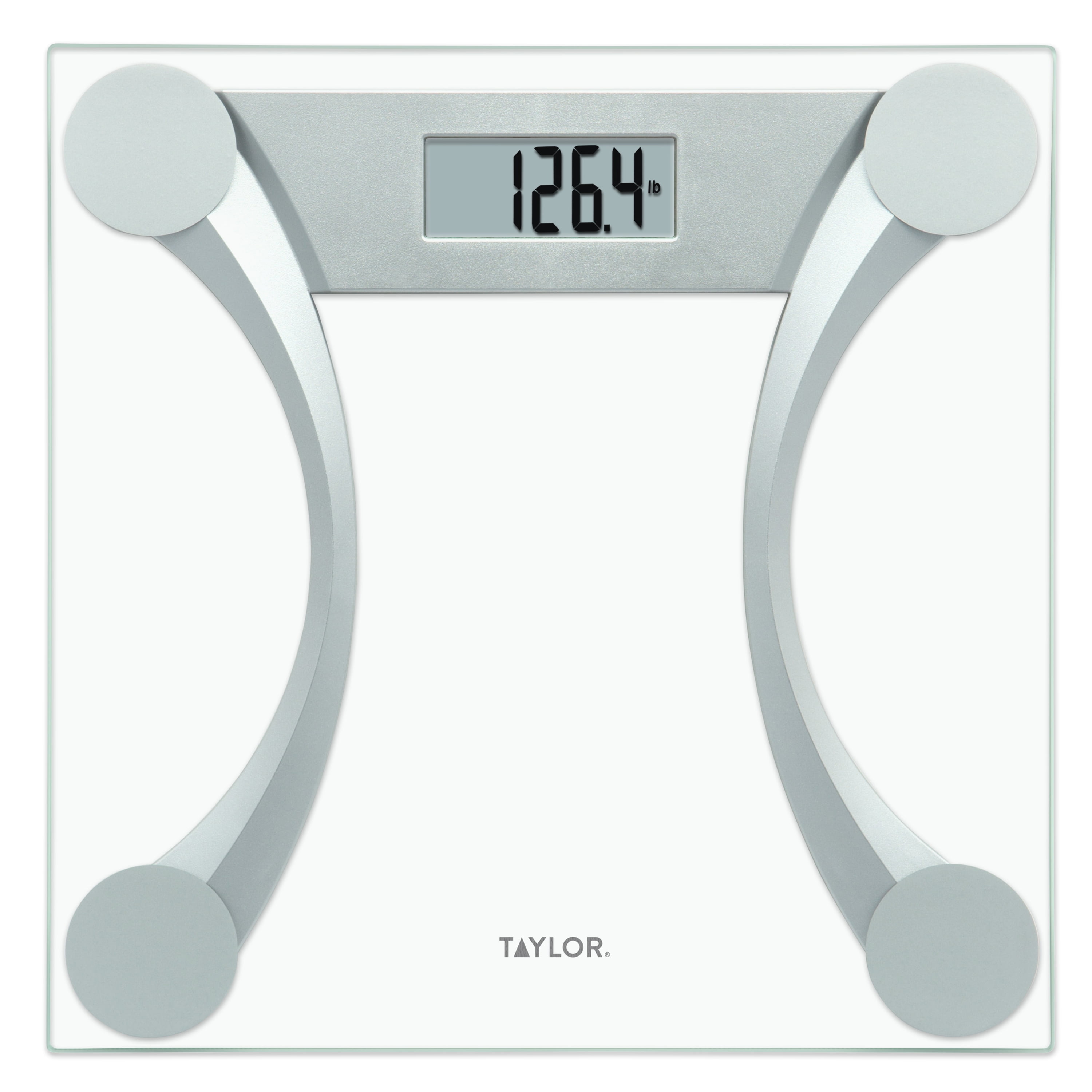 Taylor Digital Clear Glass Bathroom Scale with Unique Curved Design