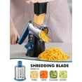 thumbnail image 3 of Geedel Rotary Cheese Grater, Kitchen Grater Vegetable Slicer with 3 Interchangeable Blades, Powerful Suction, Dishwasher Safe, Easy to Clean Grater for Cheese,Vegetable, Fruit, Nuts, 3 of 4
