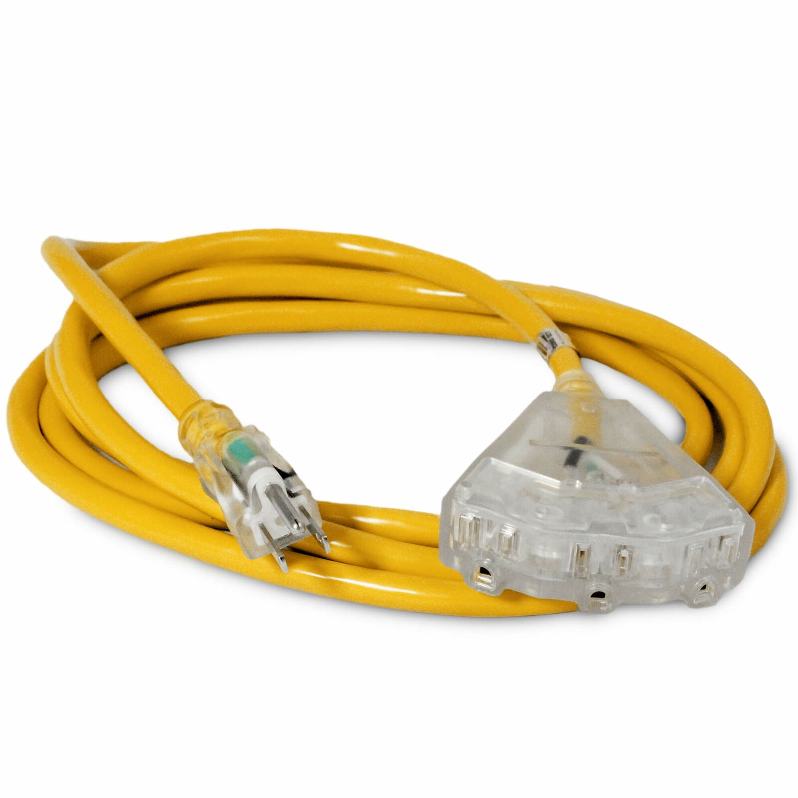 12 Gauge Heavy Duty Lighted Extension Cords 3Outlet SJTW Indoor