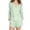 Green, variant on Womens Sleepwear Summer Solid Color Lightweight Pajama Set Casual Collared Long Sleeve Sleepwear with Shorts Summer Pjs for Women