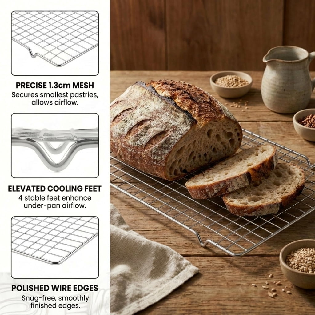 6-Piece Baking Sheet & Cooling Rack Set – Carbon Steel Nonstick, 13/15/17 Inch, Stackable