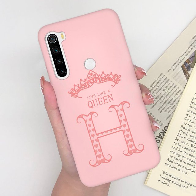 Funda de teléfono para Xiaomi Redmi Note 8 2021 8T, carcasa de silicona mate de lujo, con letras de corona, M1908C3JGG Fivean unisex