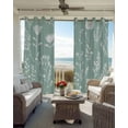 thumbnail image 6 of White Teal Spring Floral Blackout Curtains for Bedroom Living Room Darkening Curtains 63 Inches Long Summer Flowers Botanical Window Curtain 2 Panels Set Window Treatment Grommet Drapes 42"x63", 6 of 9