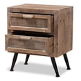 thumbnail image 2 of Baxton Studio Calida Whitewashed Brown Wood and Rattan 2-Drawer End Table, 2 of 6