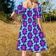 thumbnail image 5 of Patrón de GoTe: Vestido de manga corta con estampado de flores de arena azul denim vestidos para mujer vestidos de lujo, 5 of 7