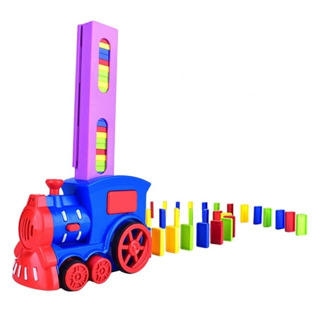 

Topaty Electric Domino Train Playful Domino Blocks Set Sound and Light Automatic Casting Licensing Toy for 3-7 Year Old Boys Girls