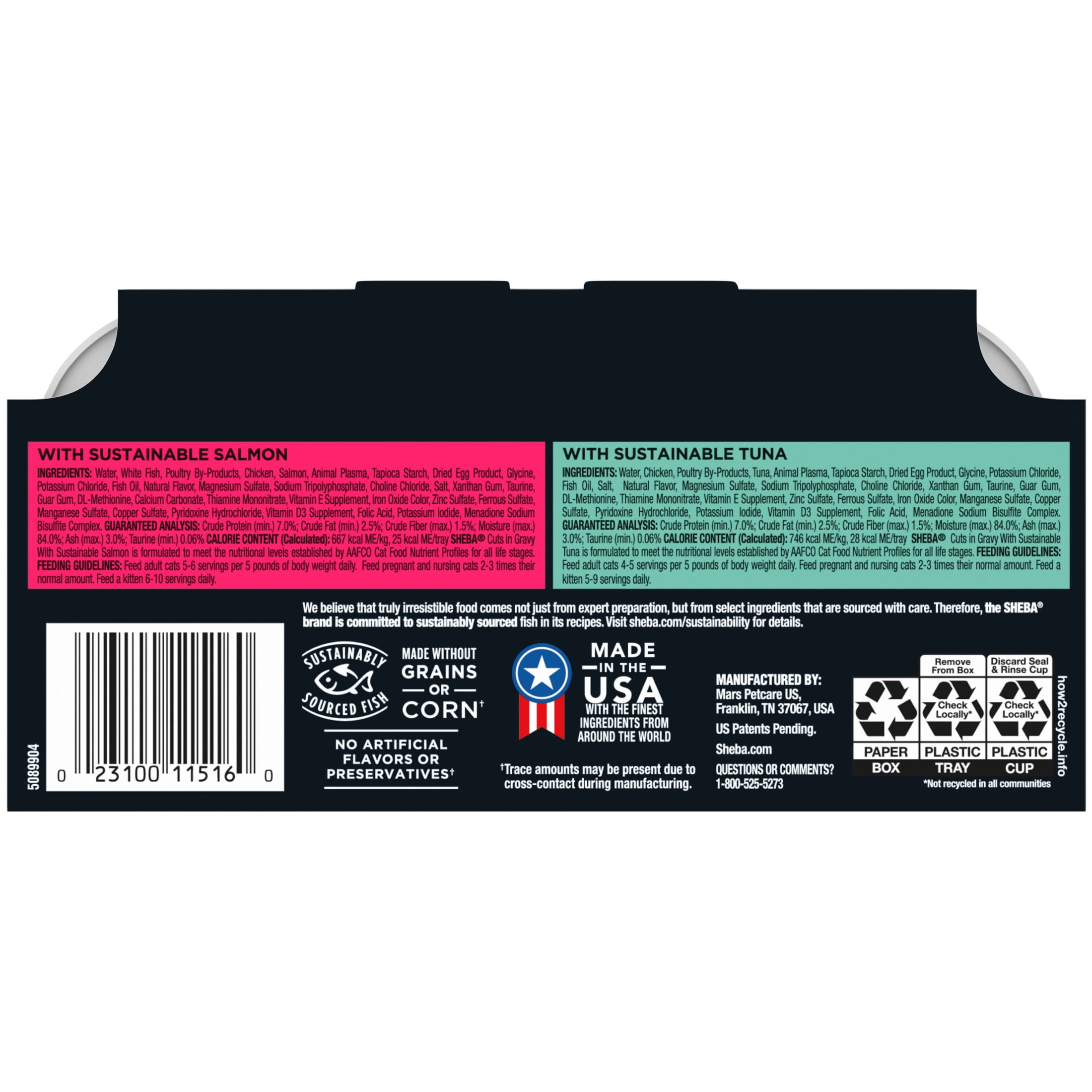 (2 pack) Sheba Perfect Portions Variety Pack Cuts In Gravy Cat Food, 2.6 Oz Twin-Pack Trays (12 Count)