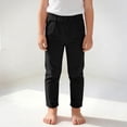 thumbnail image 6 of Vornjynx Girls Cotton Pants High Waist Lightweight Straight Fit Summer Casual Comfort Pants Black Size 8, 6 of 10