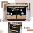 thumbnail image 5 of SYNGAR Kitchen Island Cart on Wheels, Rolling Kitchen Island with Storage Shelves, Kitchen Cart with 2 Drawers, Spice Rack, Towel Rack, Solid Wood Top, Utility Cart, Black, 46"L × 22" W × 36"H, 5 of 13