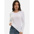 thumbnail image 3 of Womens Pullover Long Sleeve Crewneck Shirts Ribbed Knit Slim Fitted Casual Jumper Tops, 3 of 6