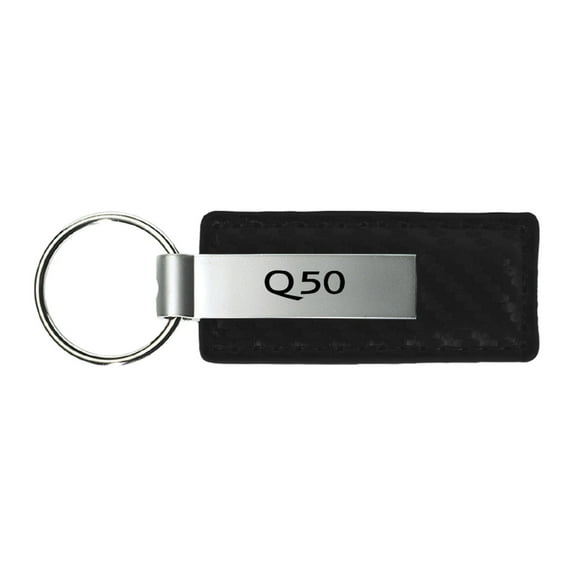 Infiniti Q50 Carbon Fiber Leather Key Chain (Black)