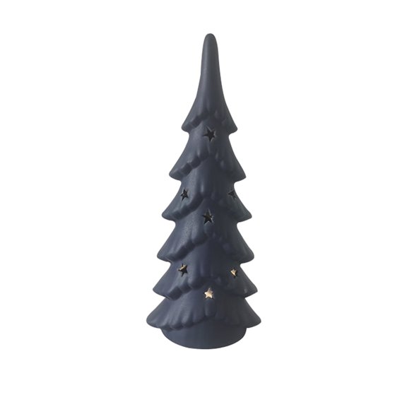 11.8" navy tree with stars. LED
