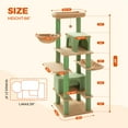 thumbnail image 3 of Demi Bonn 66" Multi-Level Cat Tree Tower for Indoor with Sisal-Covered Scratching Posts, Cat Condo with Hammock and Deluxe Perch, Green, 3 of 7