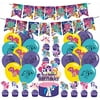 My Little Pony Birthday Party Supplies-My Little Pony Theme Happy Birthday Banner 15pcs Children's Latex Balloons and Cake Topper Best Gifts for Children's Birthday