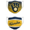2 Pack Milwaukee Brewers Officially Licensed MLB Washable Resuable Face Mask Cover By FOCO