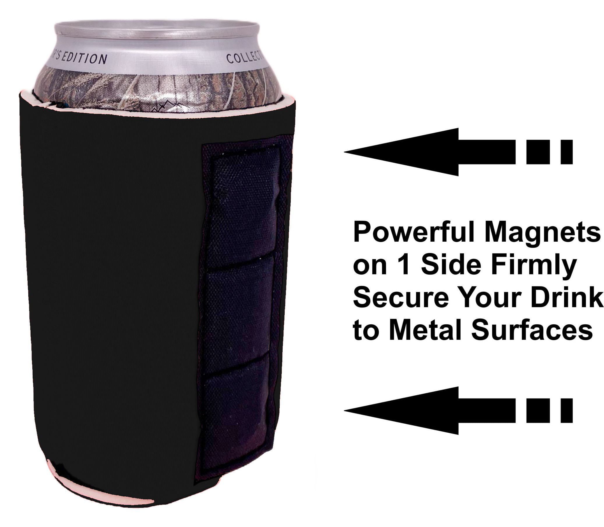 Blank Magnetic Neoprene Can Coolie (6 Pack Black)