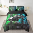 thumbnail image 2 of Erosebridal Fast Car Bedding Sets Twin Size,Extreme Sports Comforter Sets with Sheets,Plaid Buffalo Bed in a Bag Twin size,Super Cozy Teens Bedroom Decor,Reversible,7-Piece, 2 of 6