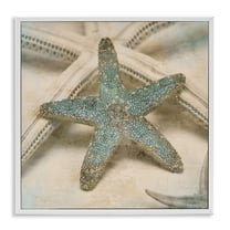Stupell Industries Distressed Texture Starfish Nature Photography White Framed Art Print Wall Art, 12 x 12