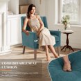 thumbnail image 6 of AFO Modern Accent Chair Set of 1, High Back Upholstered Fabric Armchair with Wood Legs, Mid-Century Wingback Chair for Living Room Bedroom, Teal, 6 of 11