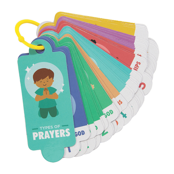 Prayer Starter Cards on a Ring, Classroom, Educational, 12 Pieces