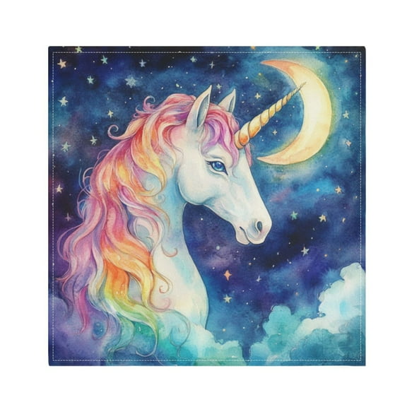 Satin Napkin Square 20 Inches Soft Smooth Decorative Napkins for Party Wedding Banquet and Dinner Majestic Unicorn