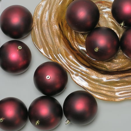 12ct Burgundy Red Shatterproof Matte Christmas Ball Ornaments 4 100mm Walmart Canada
