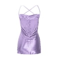 thumbnail image 4 of IROINNID Savings Wedding Guest Dresses for Women Semi Formal Evening Night Casual Homecoming Dress Backless Color Short Sexy Slim Fitting Strap Wrap Buttocks Suspender Elegant Sheath Dress,Purple, 4 of 6