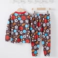 thumbnail image 5 of QEFJNO 2-8Y Kids Boys 100% Cotton Pajamas Set Toddler 2-Piece Long Sleeve Sleepwear Little Boys Soccer Ball Pjs, 5 of 9