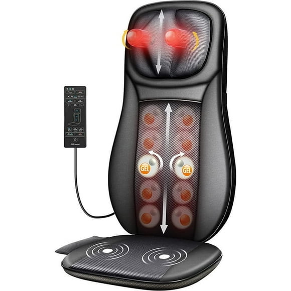 Snailax Masseur Shiatsu pour Cou et Dos avec Chaleur, Coussin de Chaise de Massage des Tissus Profonds, Coussin de Massage des Modes Gel, Cadeaux