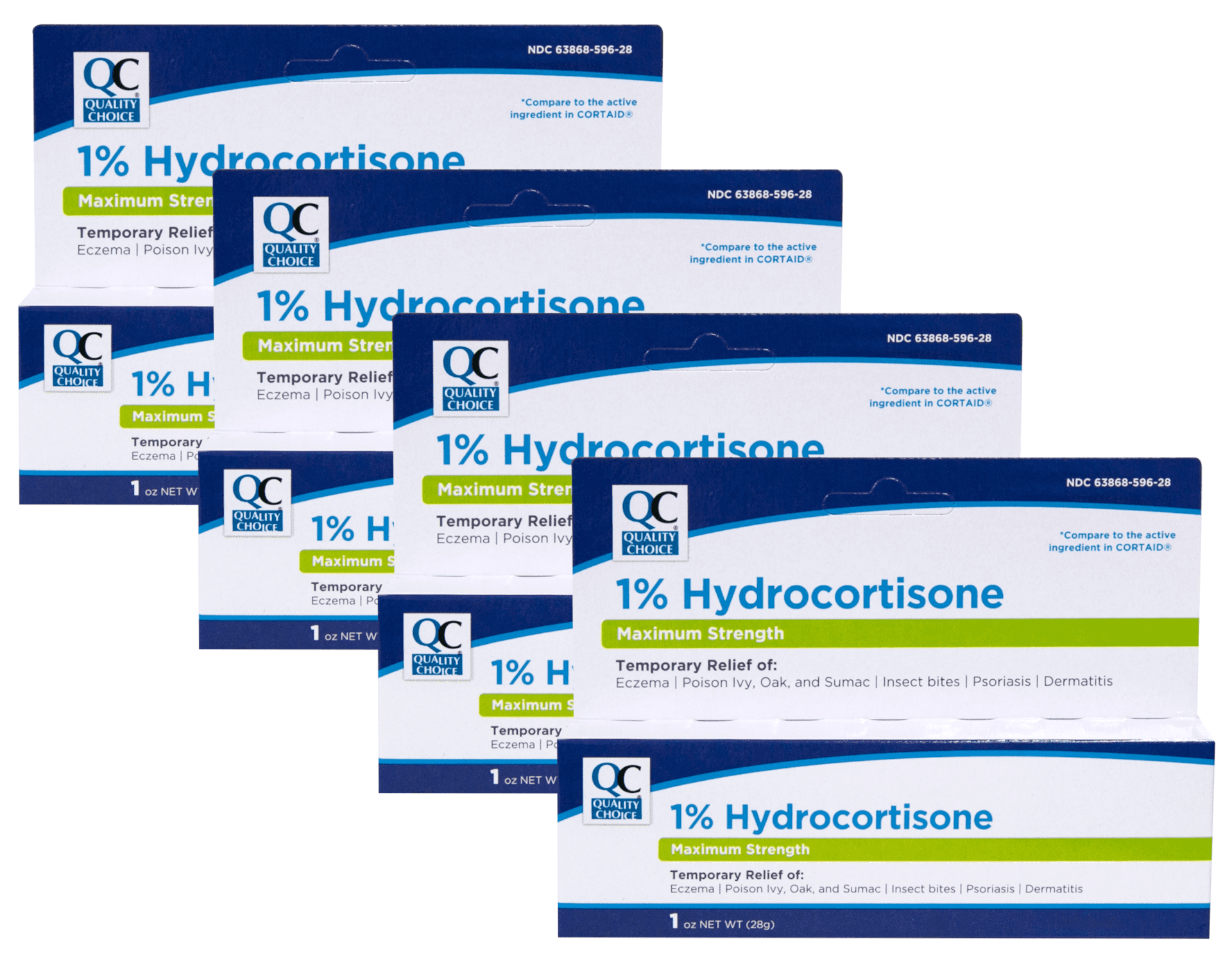 Quality Choice Maximum Strength Itch Relief Cream Hydrocortisone 1% 1 oz Pack of 4