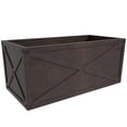 thumbnail image 2 of LeisureMod Bonsai Modern Fiberstone and Clay Planter - Rectangular Weather-Resistant Planter Box with Drainage Holes for Indoor and Outdoor (Brown), 2 of 9