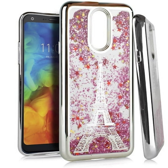 GSA CHROME Glitter Motion Paris Tower For LG Q7 Plus Q7 Silver