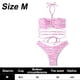 thumbnail image 2 of Traje de baño de dos piezas para mujer Traje de baño bikini con estampado de rayas, 2 of 5