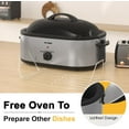 thumbnail image 6 of 20 Quart Electric Roaster Oven, Turkey Roaster Oven Buffet with Self-Basting Lid, Removable Pan, Cool-Touch Handles, Stainless Steel, Silver, 6 of 16