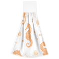 thumbnail image 7 of Yayeee Kitchen Hanging Hand Towels Set of 2 with Loop Bathroom Absorbent Tie Towel, White Seahorse, 7 of 7