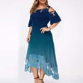 thumbnail image 3 of ibuvkizy Women Plus Size Dress,Womens Fashion Summer Dress,Plus Size Women Sexy Ruffle Strapless Splicing Lace Splicing Short Sleeve Dresses,Maxi Dress,Sun Dresses Maxi Dresses for Women 2025, 3 of 7
